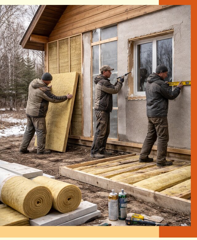 Утепление дачного дома в Ишиме от 4937 руб/м2 — недорого | ТепломастерШм