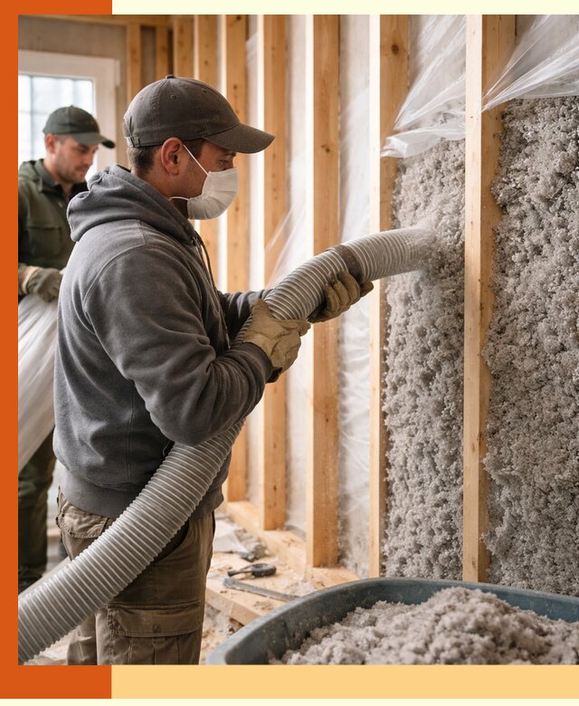 Утепление каркасного дома эковатой в Ишиме — качественно и надолго