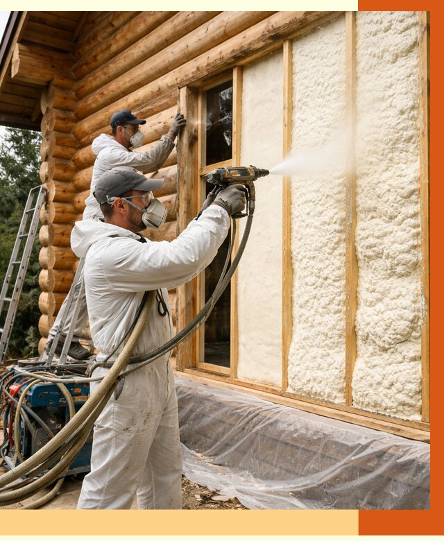 Утепление деревянного дома ППУ в Ишиме от 4365 руб/м2 | ТепломастерШм — под ключ