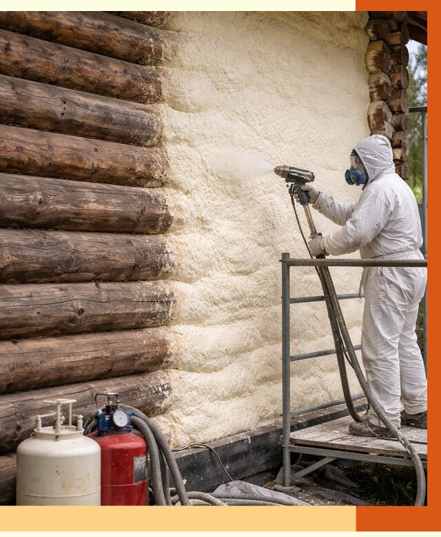 Утепление бревенчатого дома ППУ в Ишиме под ключ от 6496 руб. | ТепломастерШм