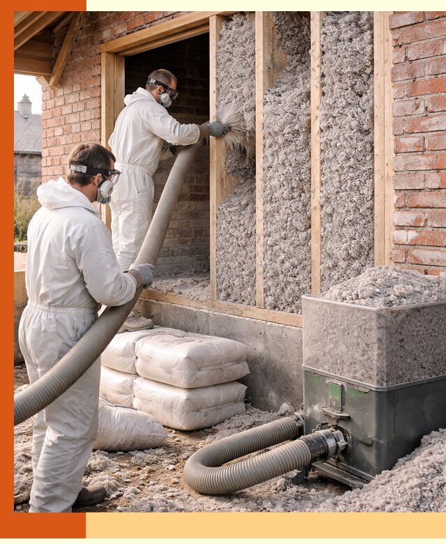 Утепление кирпичного дома эковатой в Ишиме