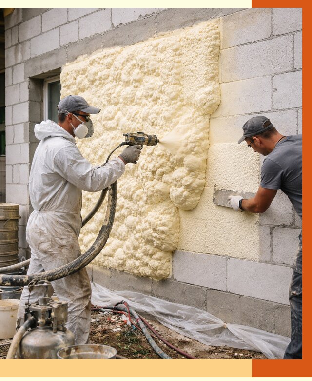 Утепление дома из газобетона ППУ в Ишиме от 4989 руб./м² под ключ | ТепломастерШм