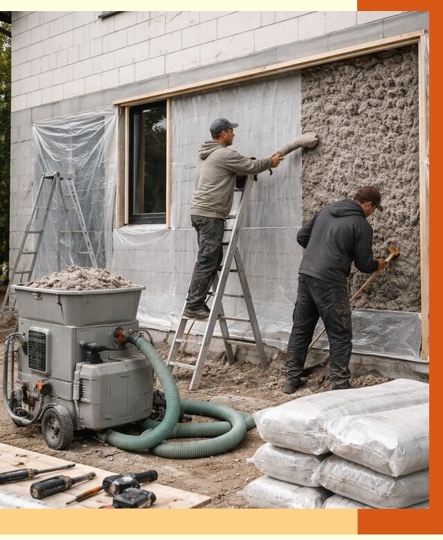 Утепление дома из газобетона эковатой в Ишиме от 4677 руб./м2 | ТепломастерШм