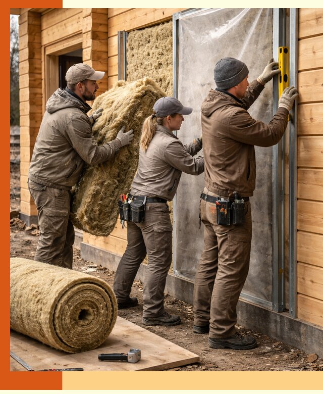 Утепление дома из двойного бруса в Ишиме качественно и надёжно