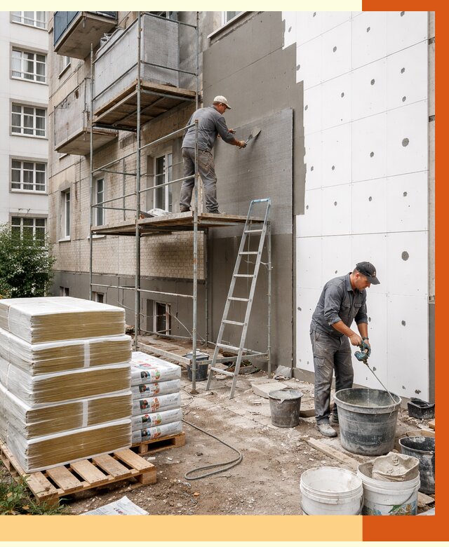 Утепление квартиры снаружи в Ишиме от 6392 руб/м2 под ключ | ТепломастерШм