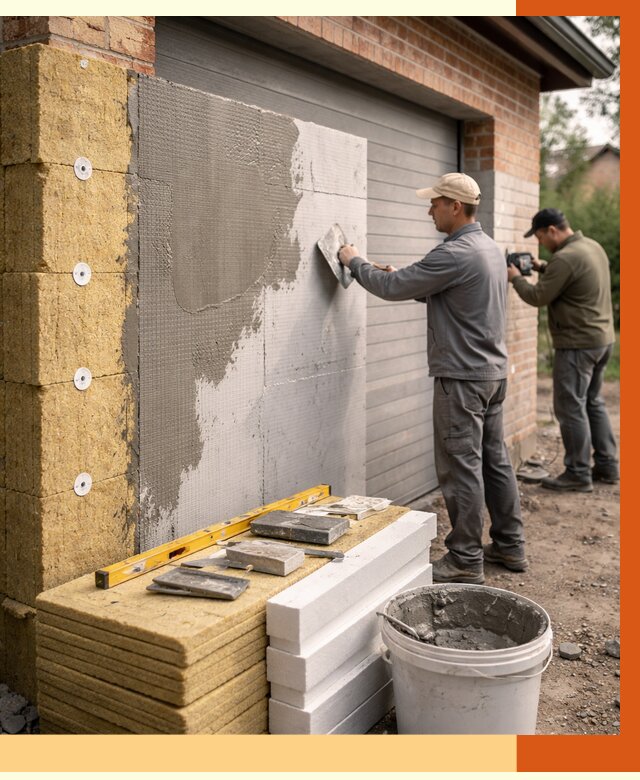 Утепление гаража снаружи в Ишиме от 4365 руб. за м2 — наружное утепление под ключ | ТепломастерШм