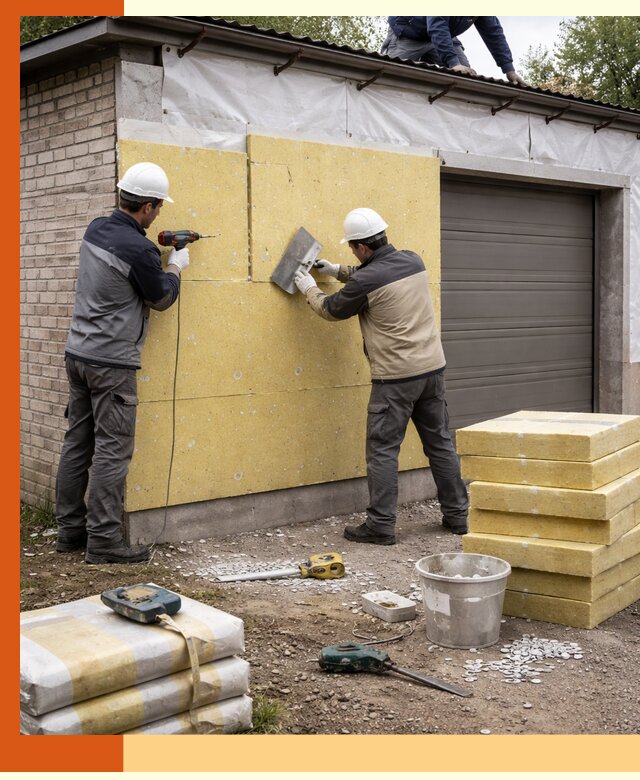 Утепление гаража снаружи в Ишиме качественно и надёжно