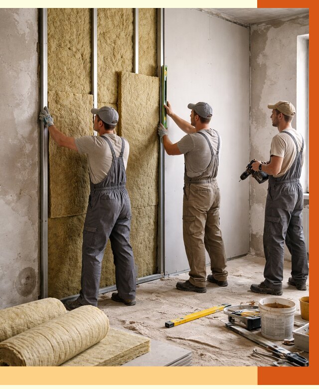 Утепление стен изнутри в Ишиме от 2338 руб/м² под ключ | ТепломастерШм