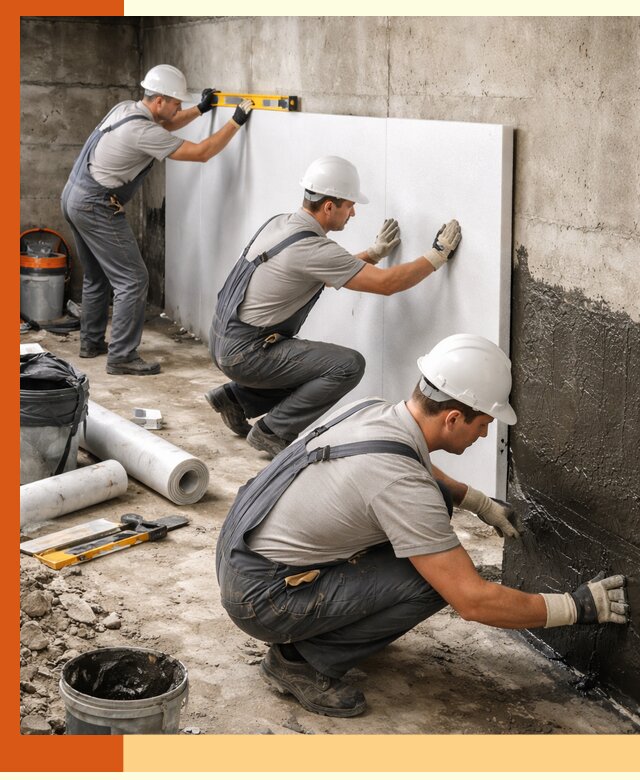 Утепление фундамента изнутри профессионально в Ишиме