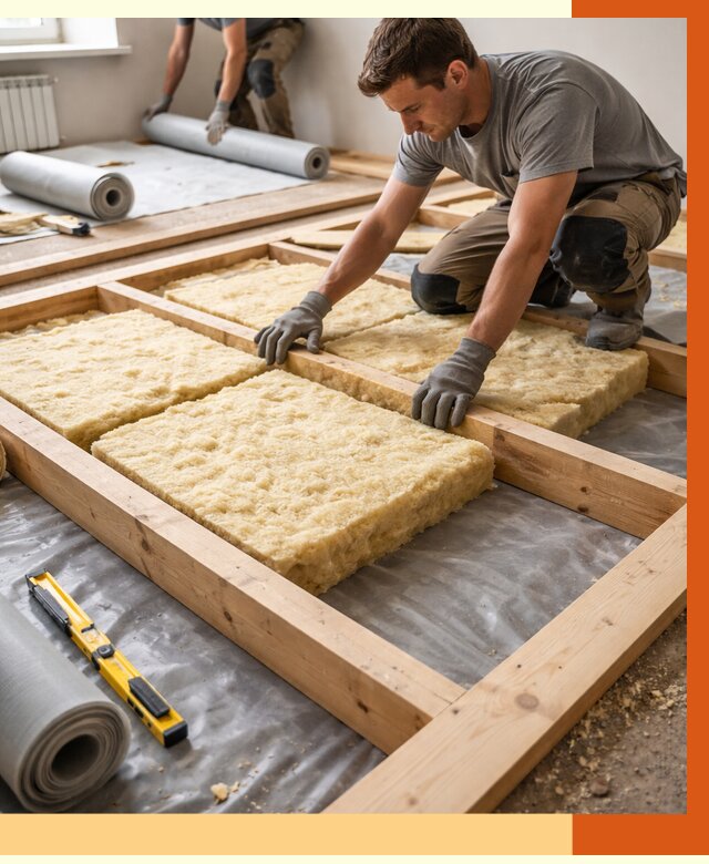 Утепление деревянного пола в Ишиме от 1559 руб./м2 под ключ | ТепломастерШм