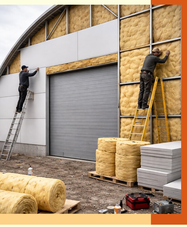 Утепление ангара пенополиуретаном в Ишиме от 7483 руб./м² — комплекс от ТепломастерШм