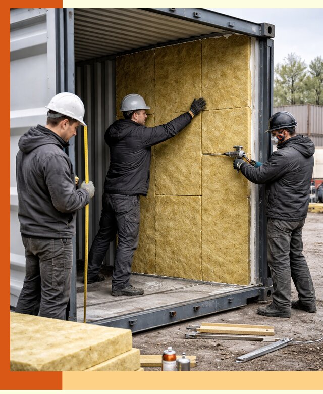 Утепление морского контейнера в Ишиме: надежная теплоизоляция и защита