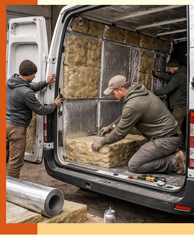 Утепление фургона в Ишиме: профессиональная теплоизоляция и шумоизоляция