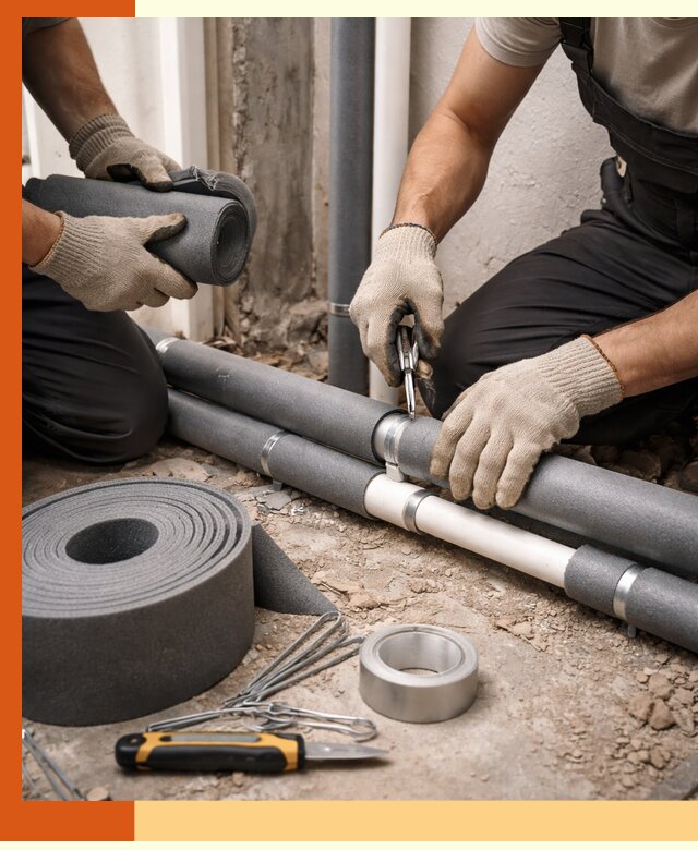 Утепление труб водоснабжения в Ишиме — монтаж и защита сети