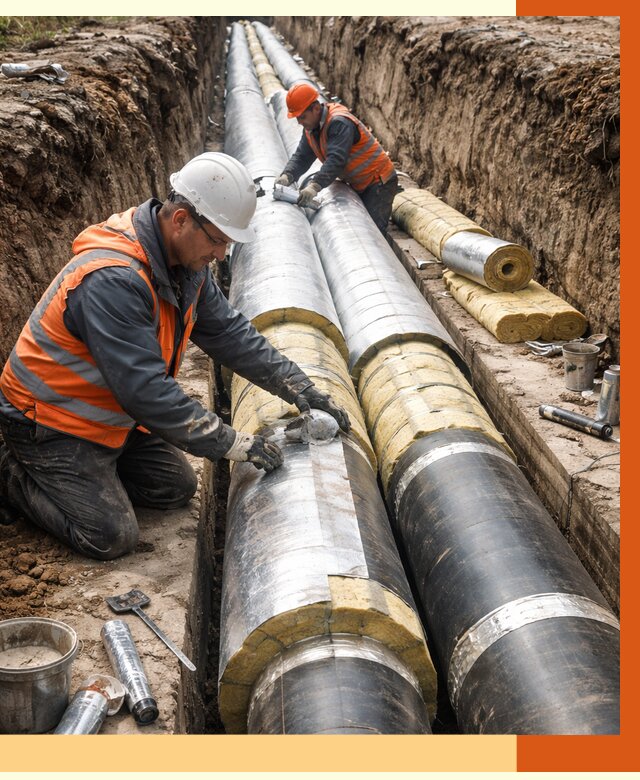 Утепление теплотрассы в Ишиме от 4677 руб./м2 — ппу и комплексная изоляция | ТепломастерШм