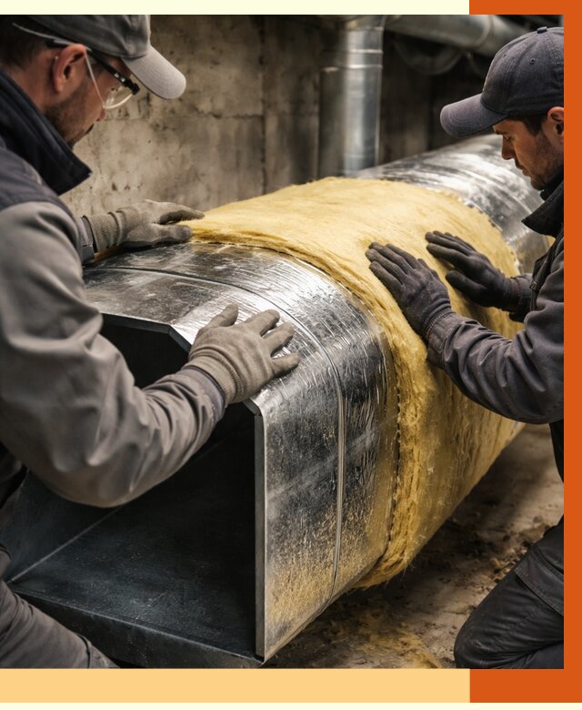 Утепление воздуховодов в Ишиме от 4365 руб. — теплоизоляция вентиляции | ТепломастерШм