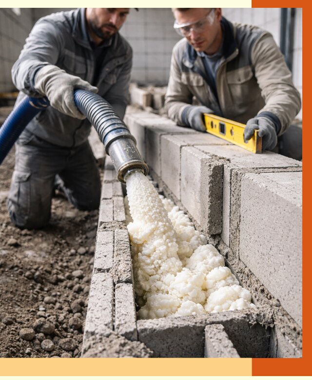 Заполнение колодцевой кладки ППУ в Ишиме от 4365 руб. за м2 | ТепломастерШм