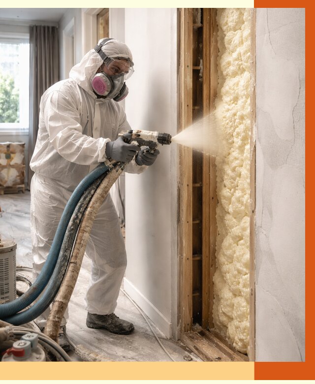 Межстеновое утепление ППУ в Ишиме от 2858 руб/м2 — межстенное утепление под ключ | ТепломастерШм