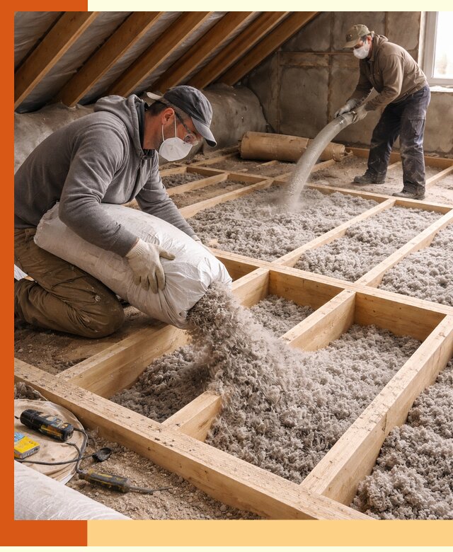 Заполнение полостей чердачного перекрытия в Ишиме качественно и надёжно