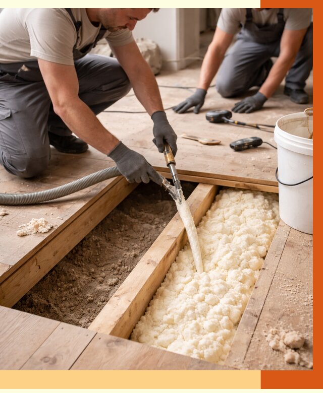 Заполнение пустот пола в Ишиме от 2806 руб. — утепление пустот пола под ключ | ТепломастерШм