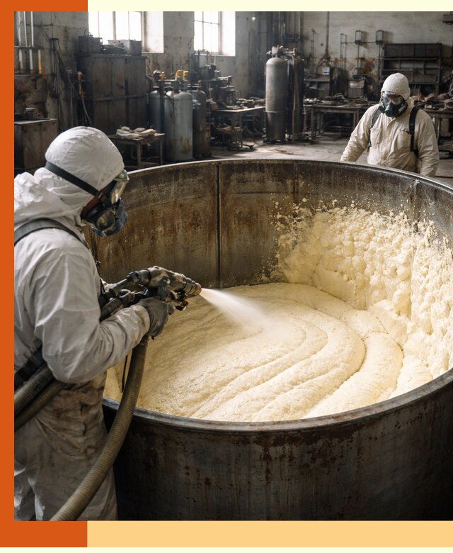 Заливка ппу в емкости с полной изоляцией и герметизацией в Ишиме