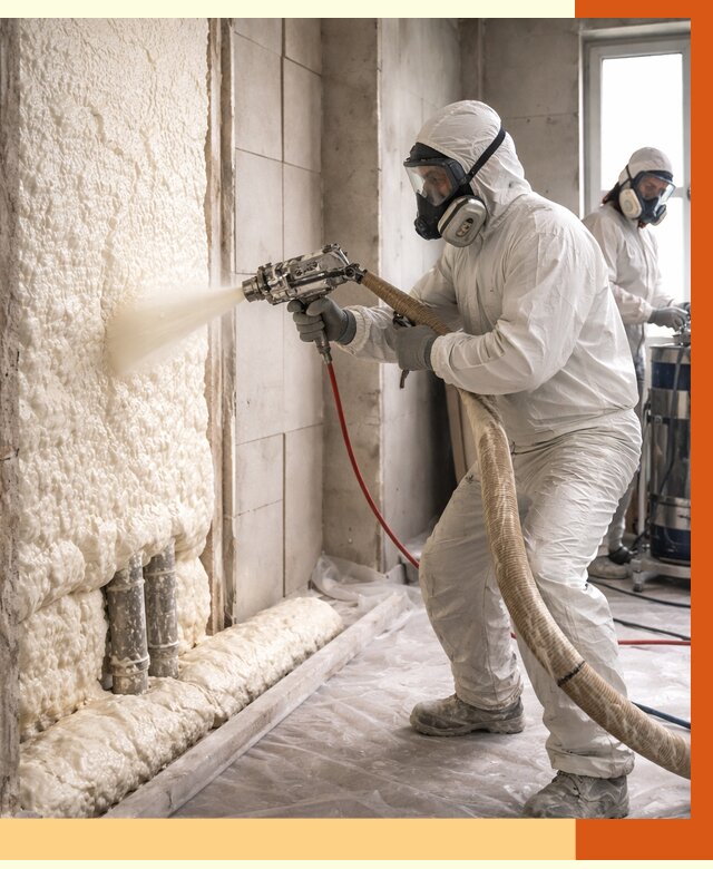 Напыление пенополиуретана в Ишиме от 7795 руб./м2 — услуги и монтаж ППУ | ТепломастерШм