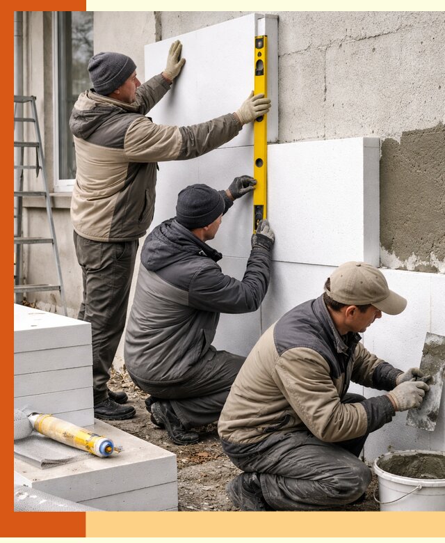 Утепление пенопластом наружных стен и фасадов в Ишиме