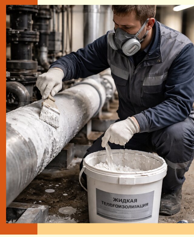 Утепление оборудования жидкой теплоизоляцией в Ишиме