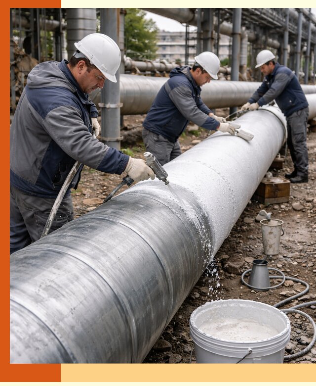 Утепление теплотрассы жидкой теплоизоляцией в Ишиме