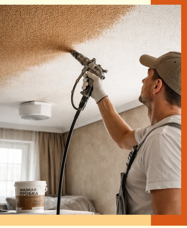 Утепление потолка жидкой пробкой в Ишиме от 3638 руб. | ТепломастерШм