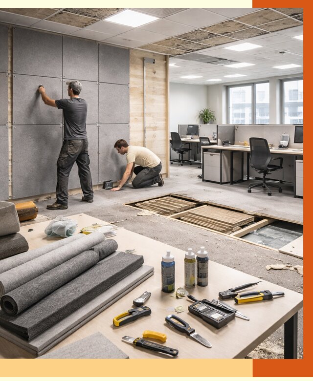 Профессиональная шумоизоляция офиса в Ишиме от 7015 руб. за м2 | ТепломастерШм