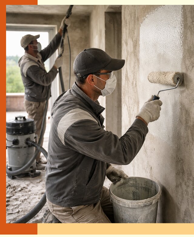 Подготовка поверхности под напыление утеплителя в Ишиме