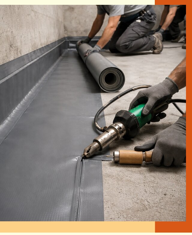 Монтаж гидроизоляционной мембраны в Ишиме от 1034 руб/м2 | ТепломастерШм