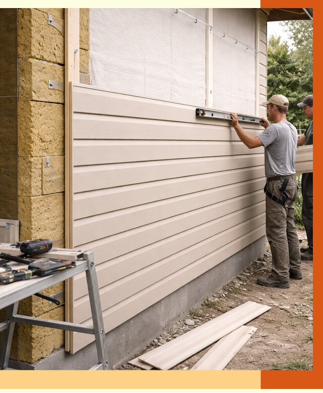 Монтаж сайдинга после утепления в Ишиме от 1923 руб. — обшивка и облицовка | ТепломастерШм